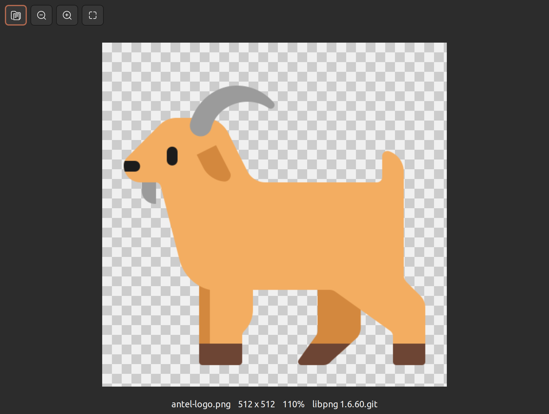 GTK viewer decoding the Antelope logo with the locally built libpng